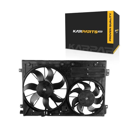 Dual Radiator and Condenser Fan for Volkswagen Eos (2007–2016) LLX-VW3115113-CL360A71, VW3115113