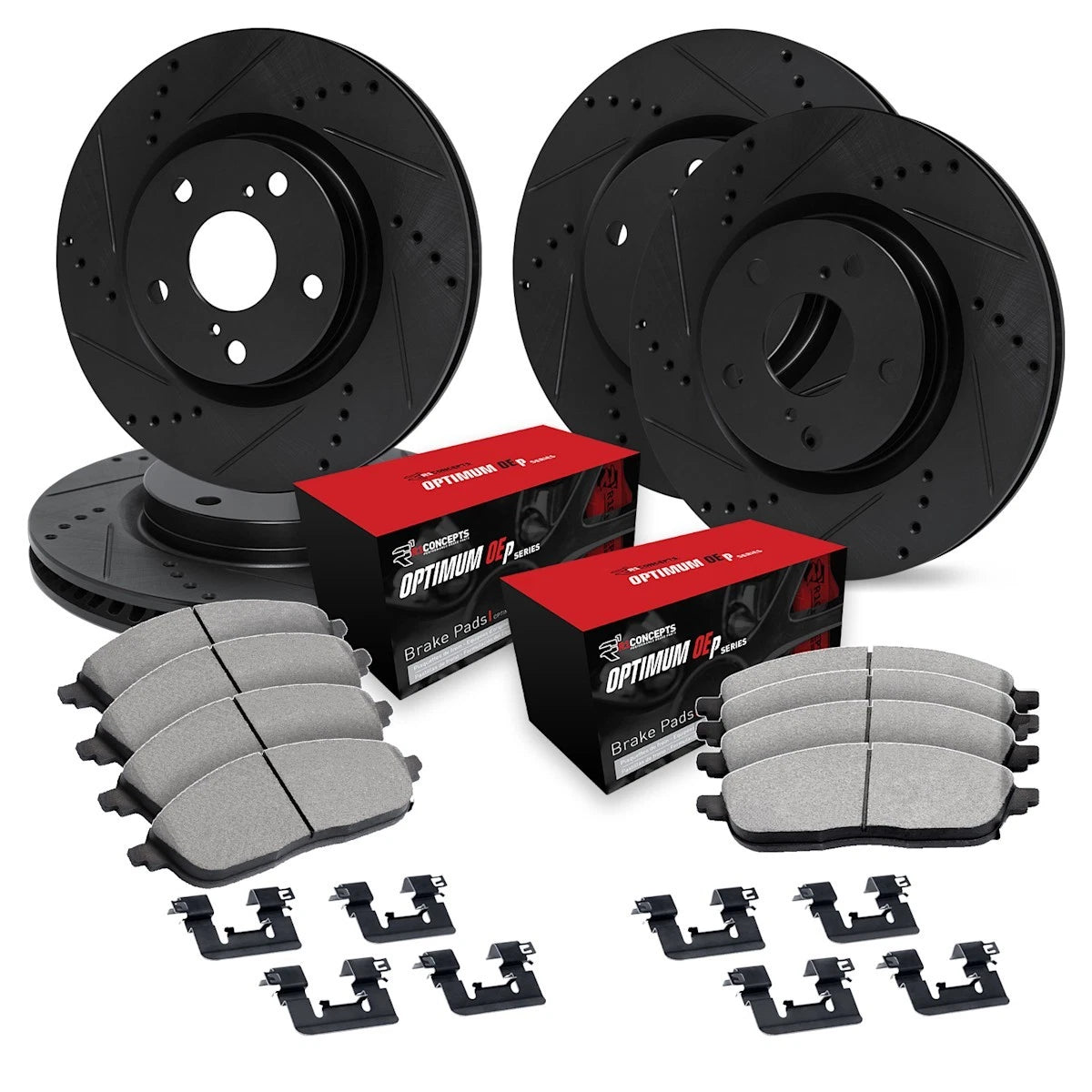 Set of 4 Brake Disc and Pad Kits for Ford Mustang (2005–2014) WHUH2-54366