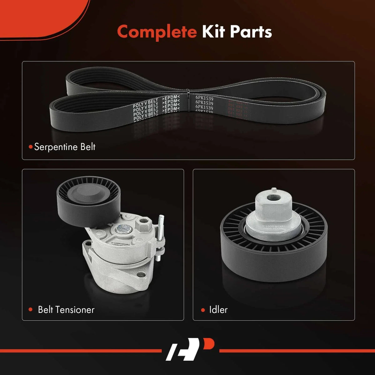 3X Serpentine Belt Drive Component Kit for BMW 323i 320i 325xi 330Ci 525i 530i (2000–2006)