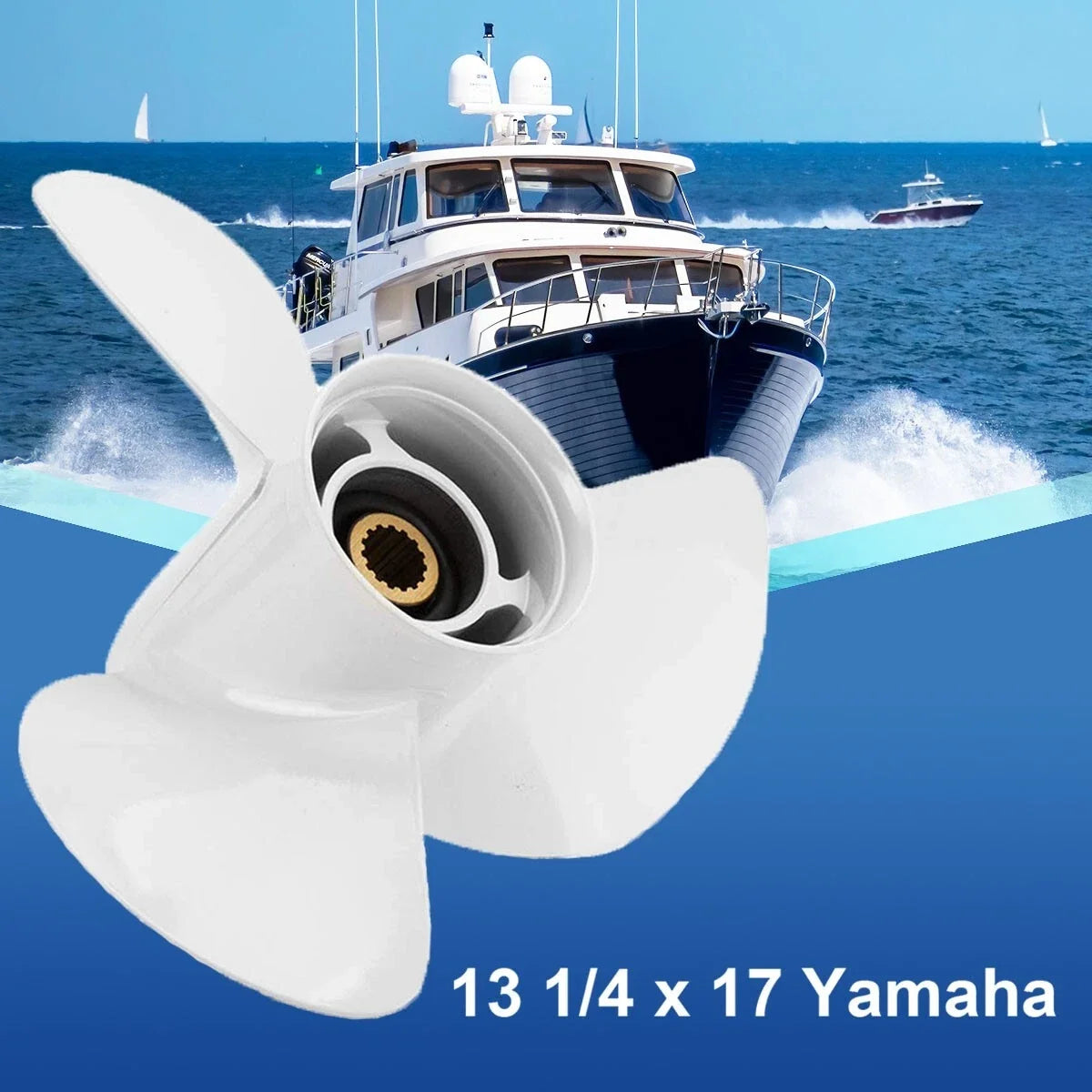 13.25 x 17 Aluminum Boat Prop for Yamaha 50-130 HP (15 Spline, 6E5-45945-01-EL)