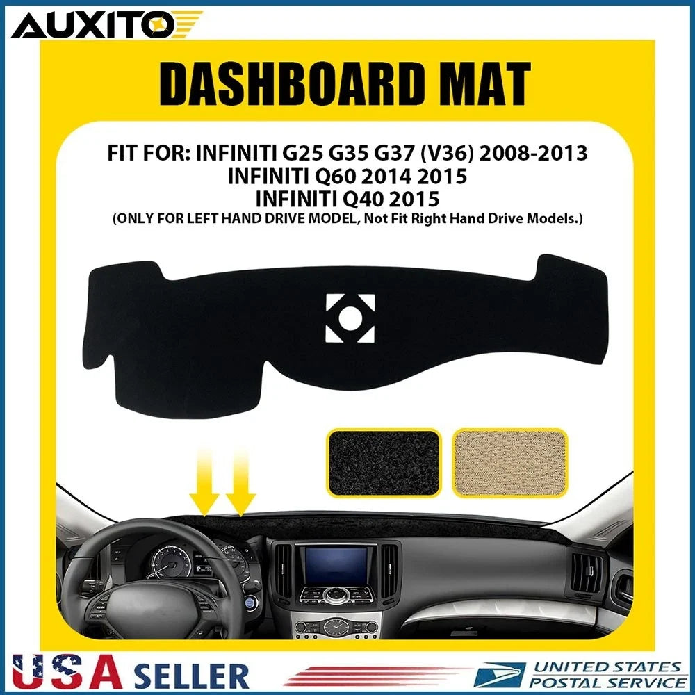 Dashboard Cover Mat for Infiniti Q60 Q40 G25 G35 G37 (2008–2015)