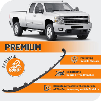 Front Bumper Valance Air Deflector for Chevrolet Silverado 2500HD 3500HD (2011–2014) - CON-A000284, Replace for 20845670, GM1095195