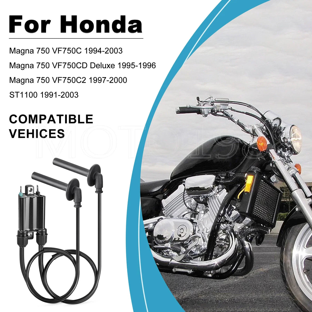 2 Ignition Coils & Spark Plugs for Honda ST1100 (1991–2003)