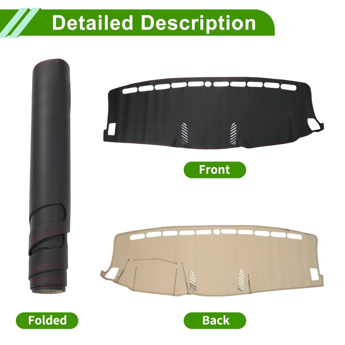 Dashboard Cover for Ford Ranger (2018–2021) Dash Mat Carpet Black Red