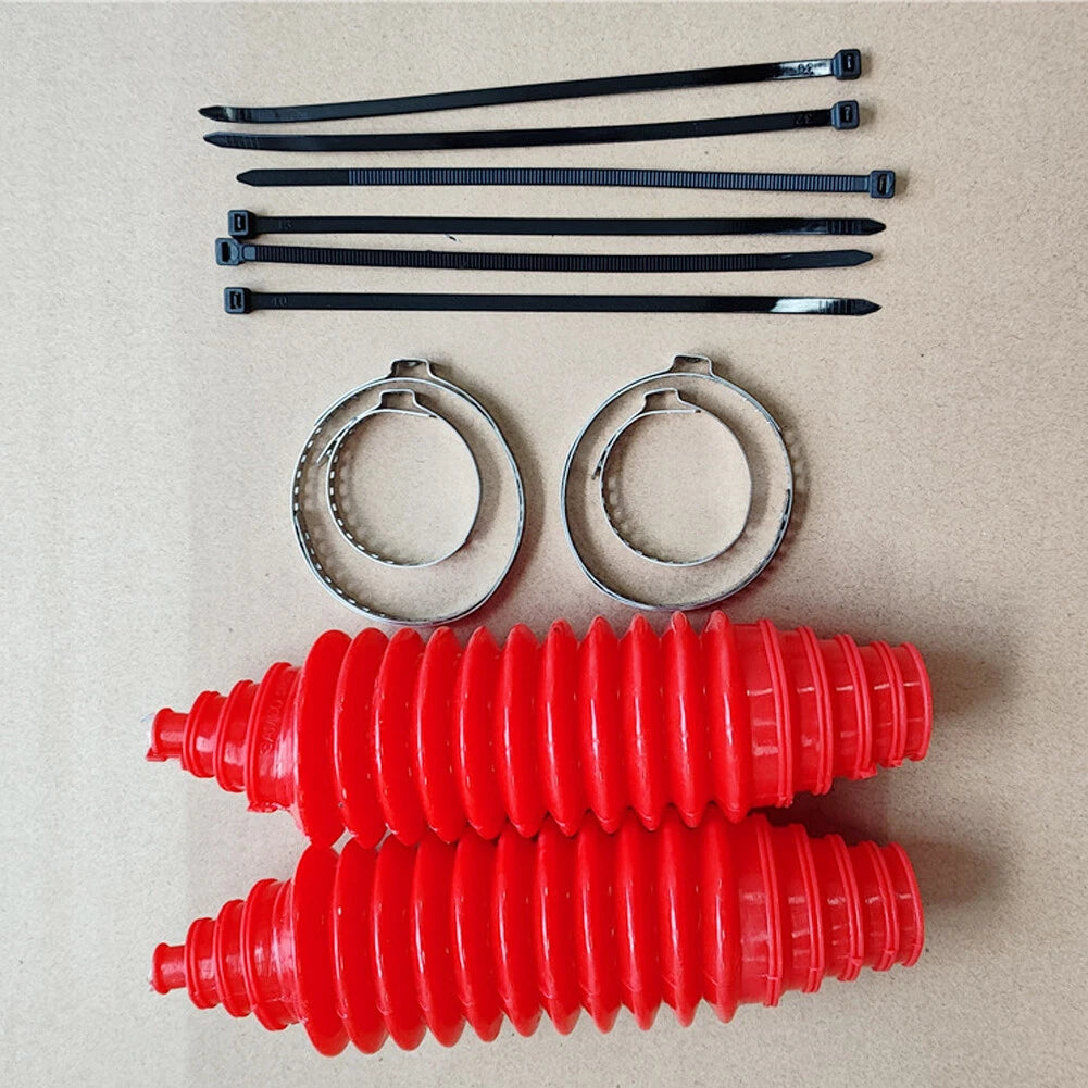 Universal Silicone Rack and Pinion Steering Boot Gaiter Kit - Red