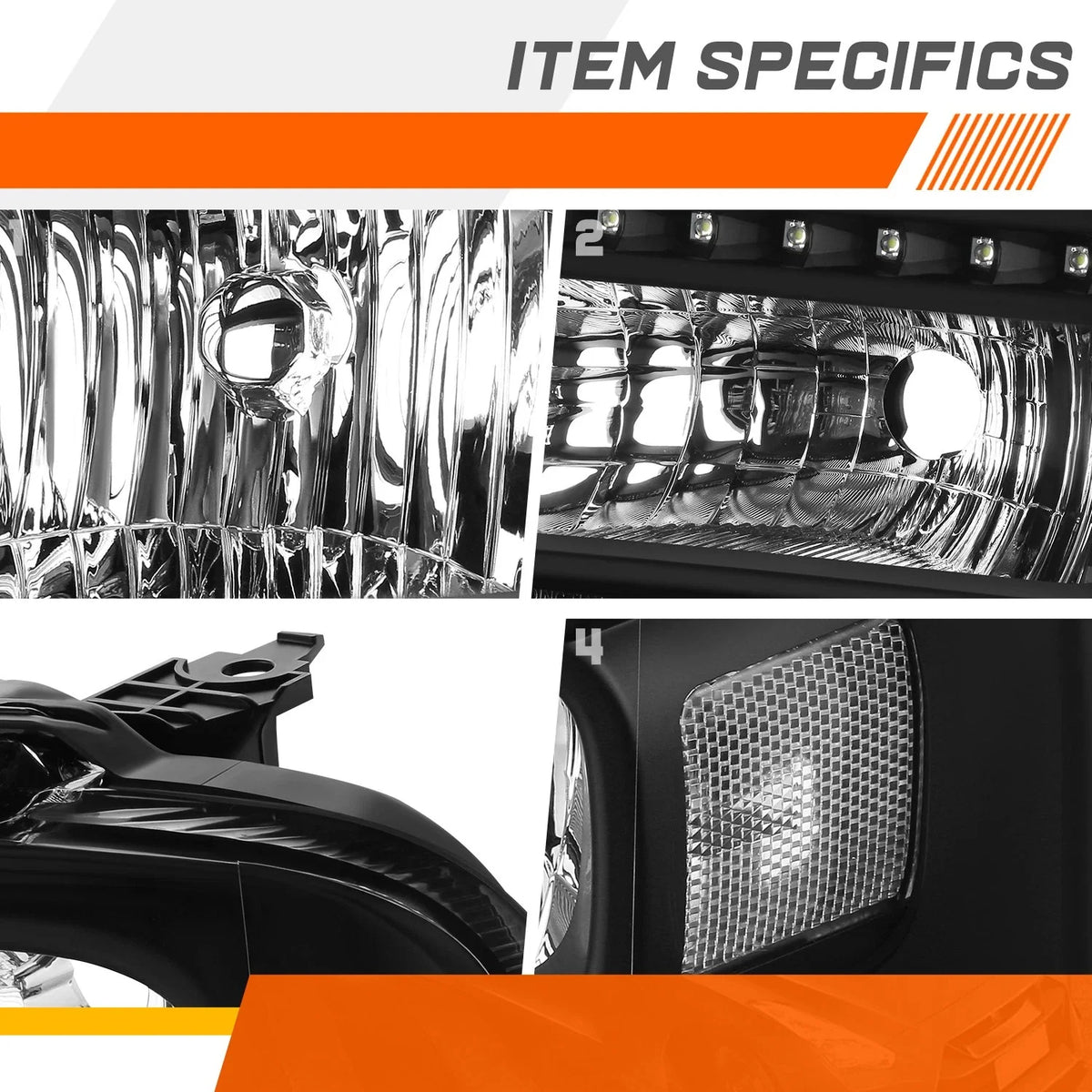 LED Headlight Lamp for Ford F250-F550 Super Duty Excursion (2005–2007)