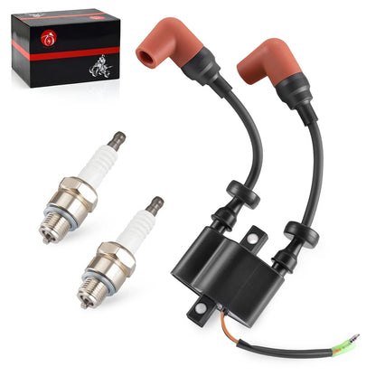 Ignition Coil & Spark Plug for Yamaha Outboard F6 F8 F9.9 T8 T9.9 C25 (4-Stroke)