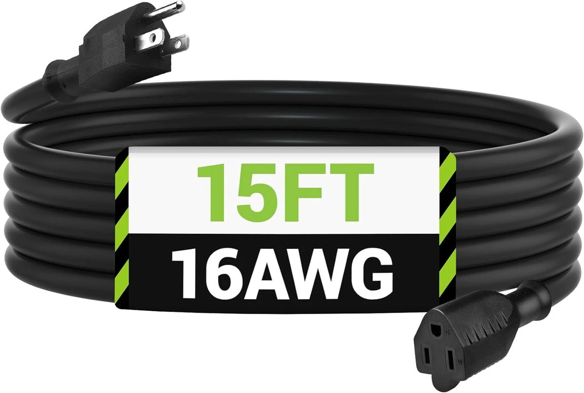 8/15FT Outdoor Extension Cord for Outdoor Use (Water & Weather Resistant)