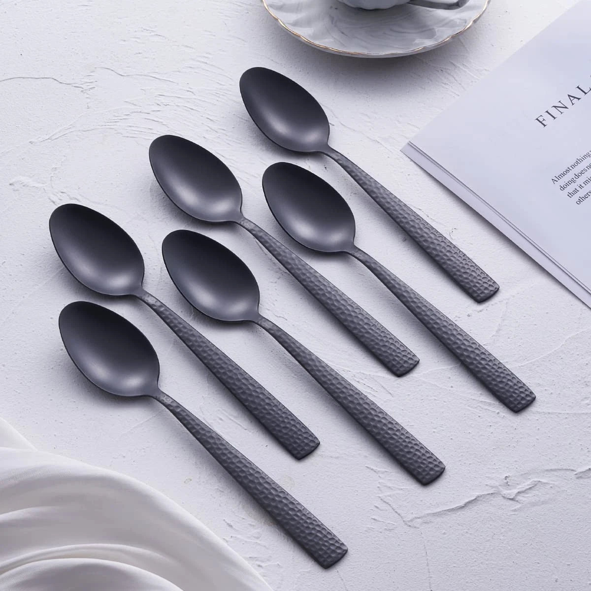 Matte Black Dinner Spoon Set of 6