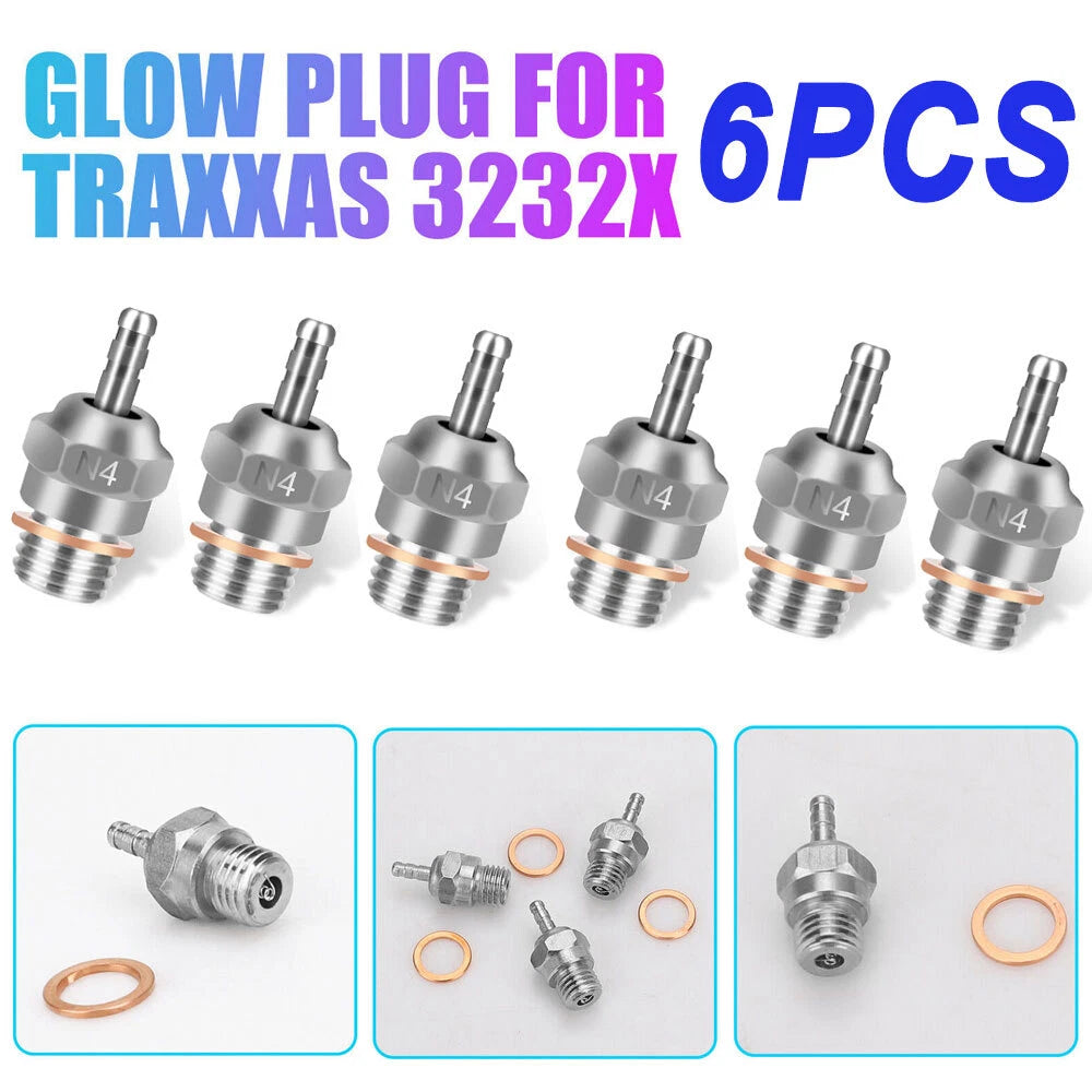 6PCS Glow Plug for Traxxas T-Maxx 2.5 (1/10)