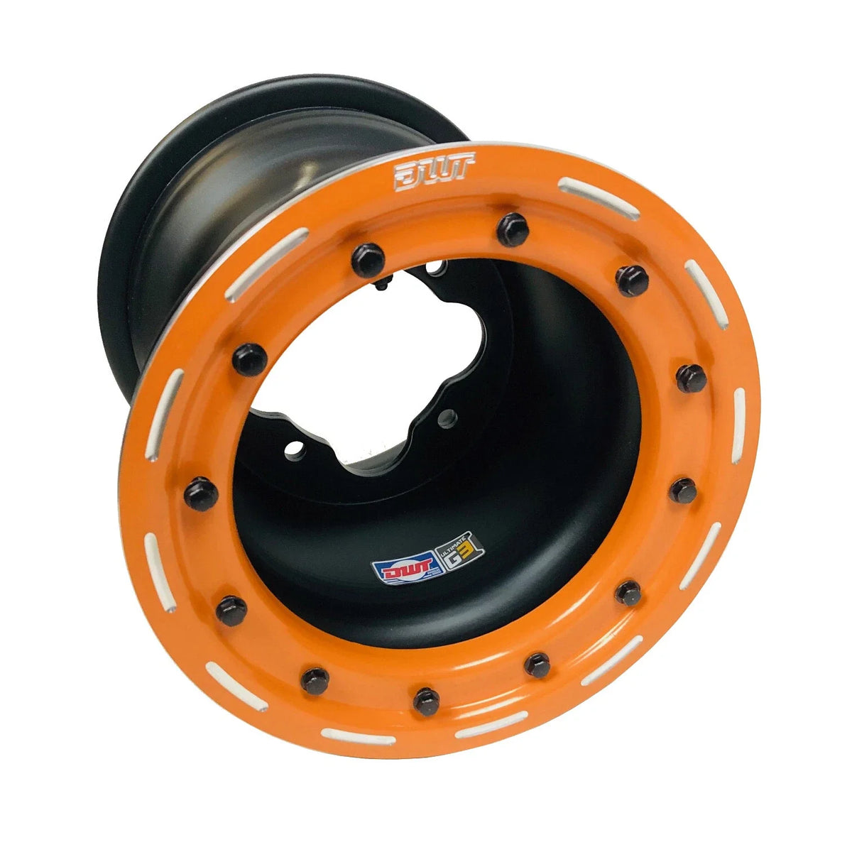 Set of 2 DWT G3 Rear Orange Beadlock Wheels for Yamaha YFZ 450 (2004–2023)