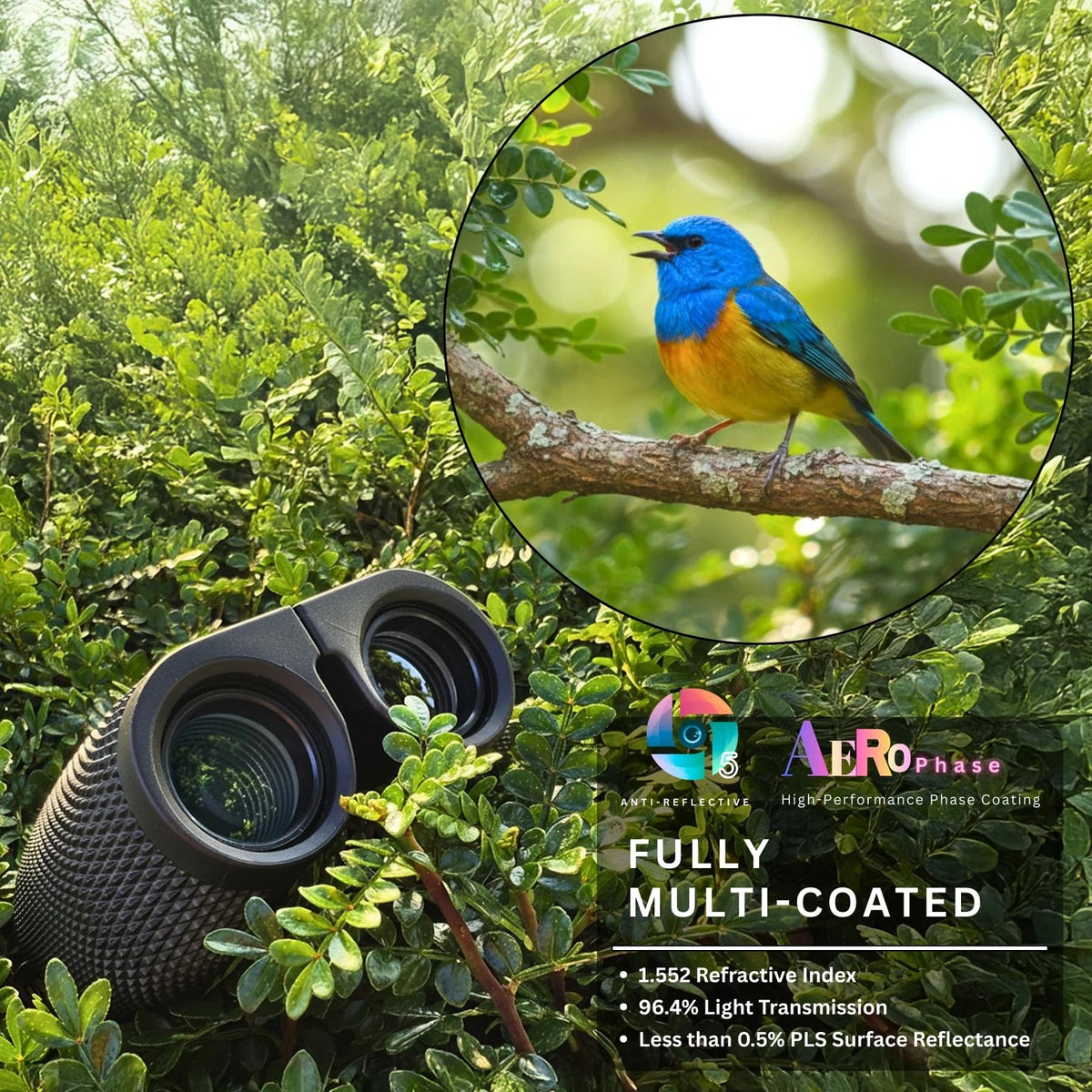 10x25 Binoculars for Adults and Kids (Compact, Black)