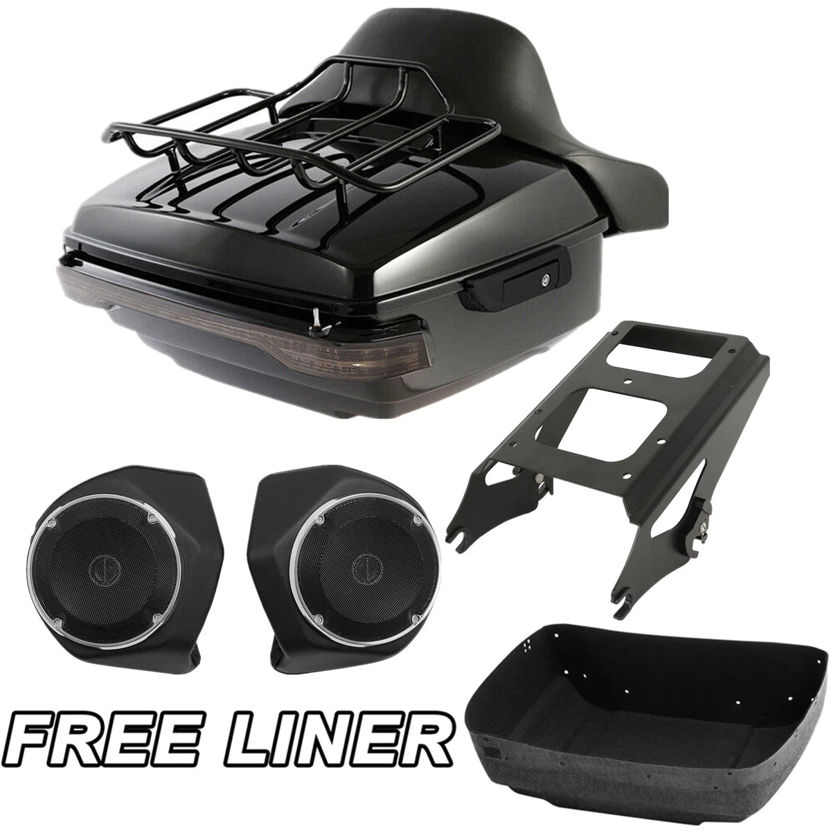 Trunk Pad Mount Rack Light Speakers for Harley Street Glide (2009–2013)