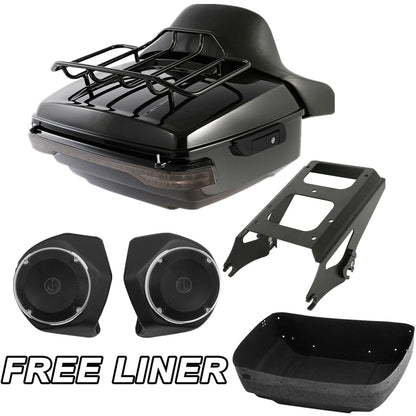 Trunk Pad Mount Rack Light Speakers for Harley Street Glide (2009–2013)