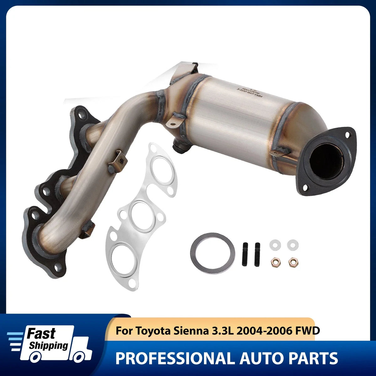 Front Catalytic Converter for Toyota Sienna 3.3L 2004–2006 FWD Bank 1