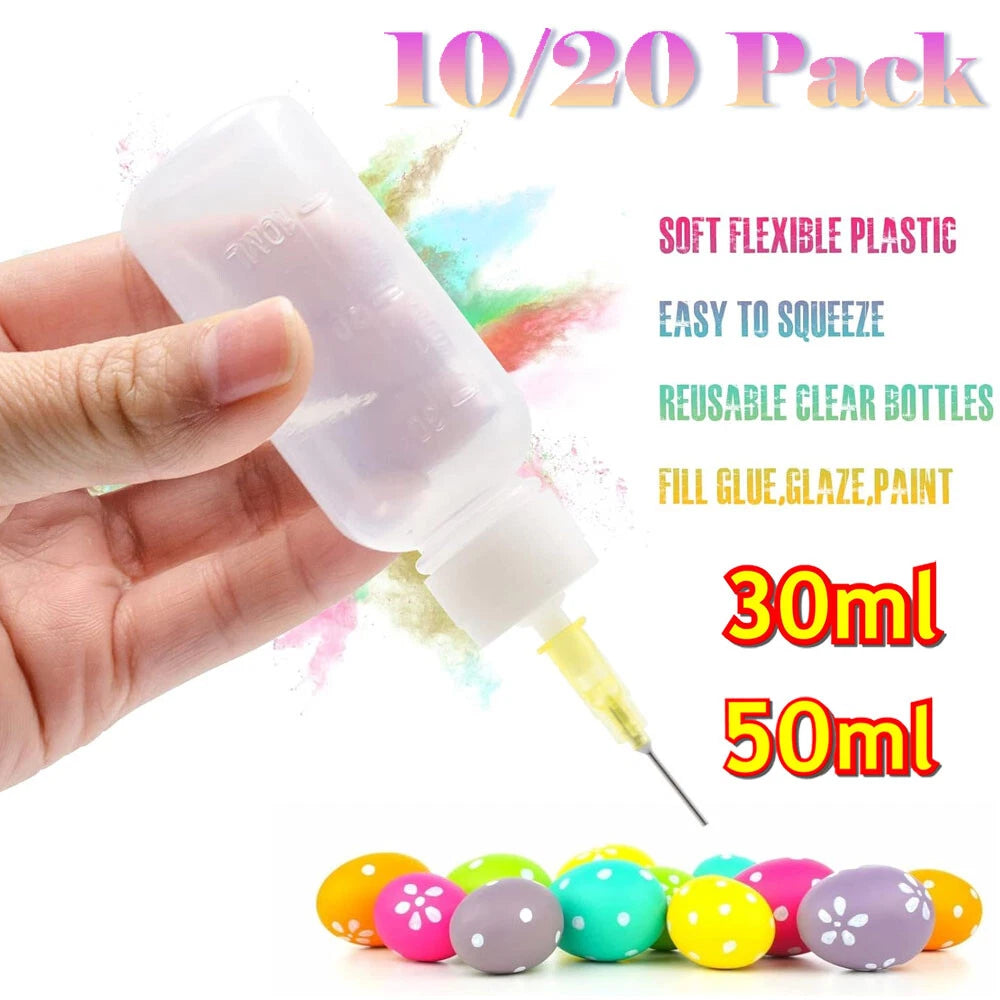 10/20 Pcs 30/50ml Precision Applicator Bottles with Needle Tip Squeeze
