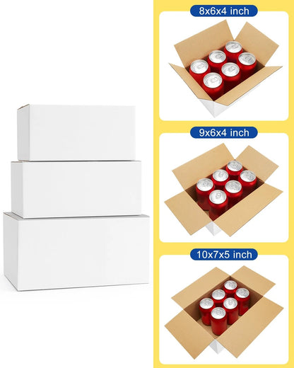 Set of 3 Poever Storage Bins (8x6x4, 9x6x4, 10x7x5) - White