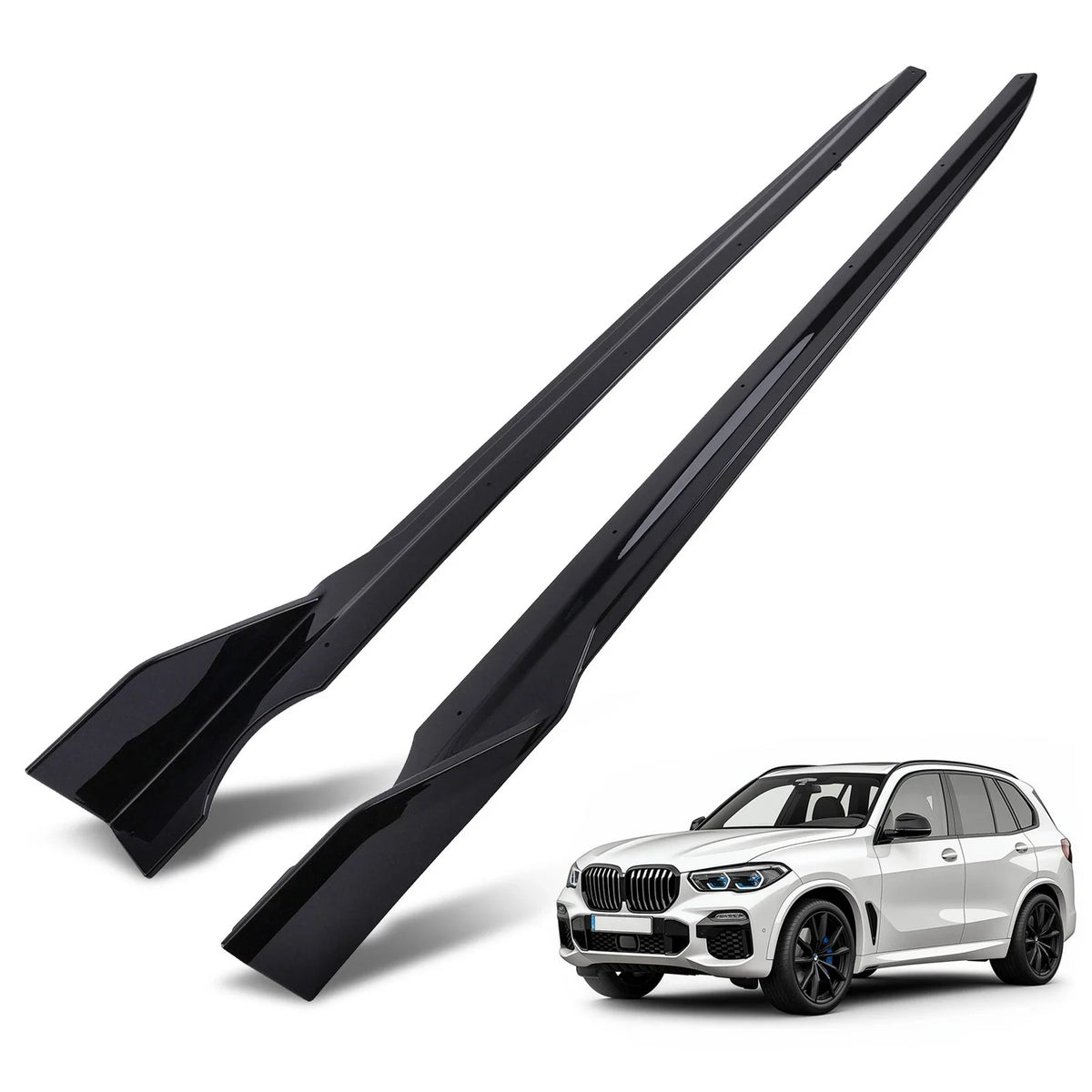 L&R Side Skirt for BMW X5 G05 M Sport (2019–2025) ABS Black Extension Panel
