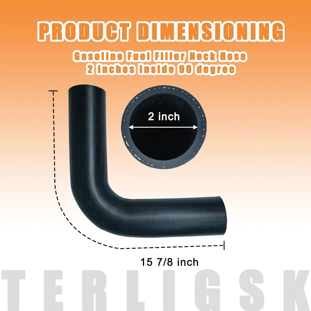 Gasoline Fuel Filler Neck Hose 2" ID 90 Degree for