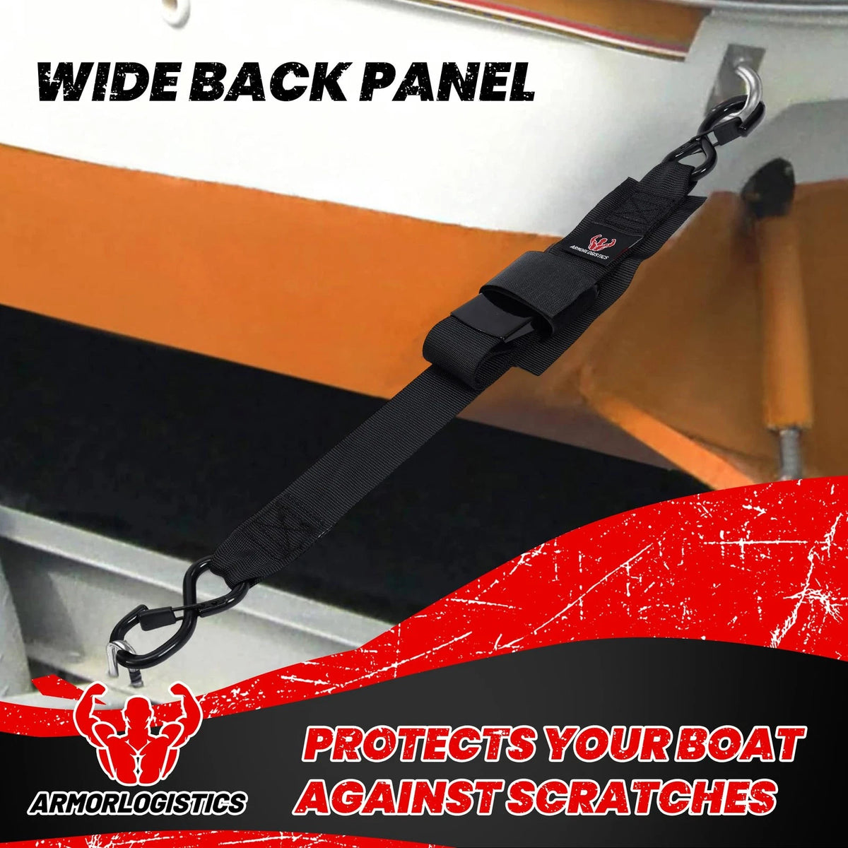 2X Boat Tie Down Straps for Trailer 48" x 2" Black