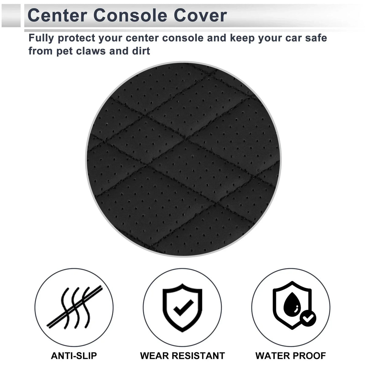 Center Console Cover with Storage Bag for BMW 5 Series (2011–2017) Black