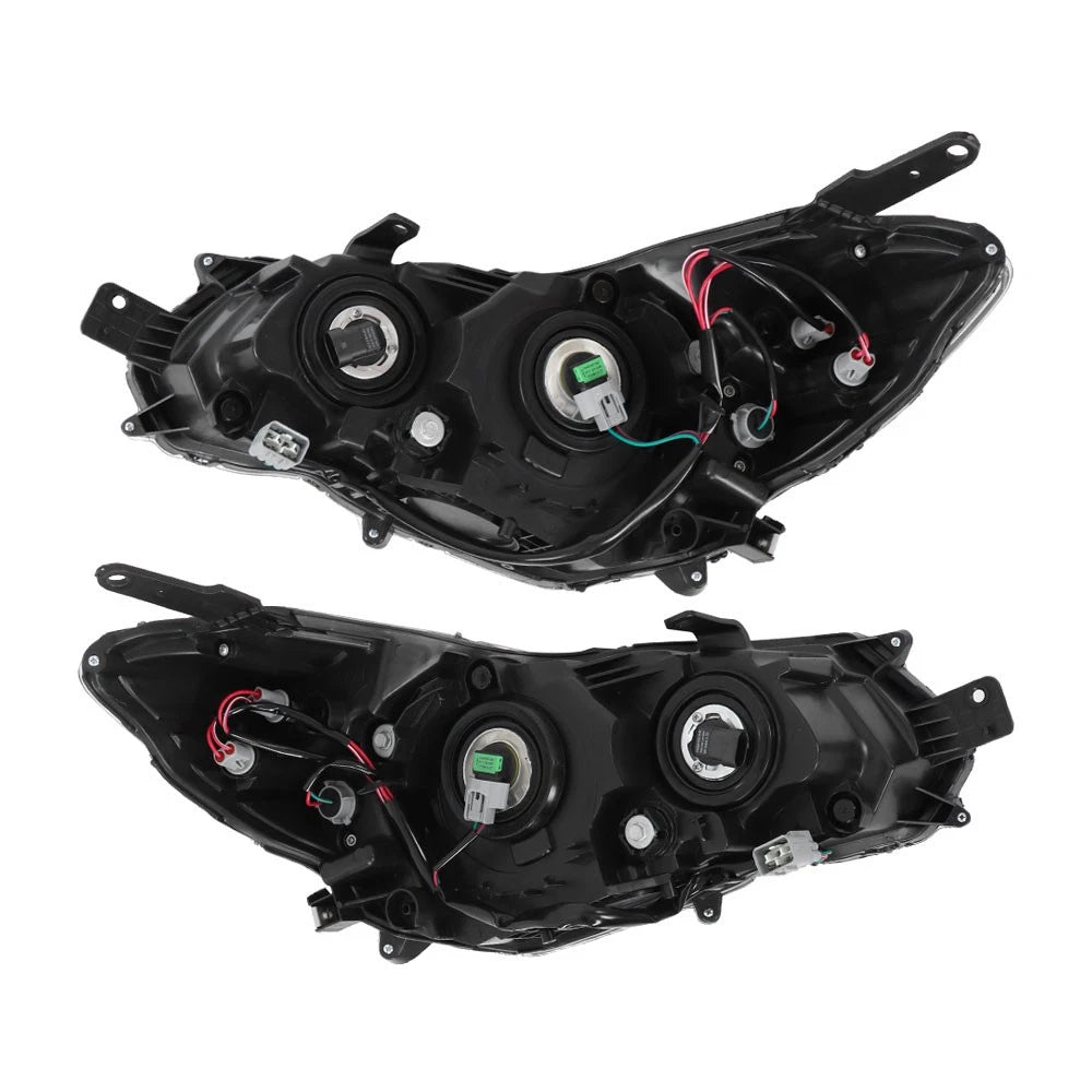 RH+LH Headlights for Impreza 2012–2015, Crosstrek 2013–2016, Halogen, Black Housing, 84001FJ080, 84001FJ090
