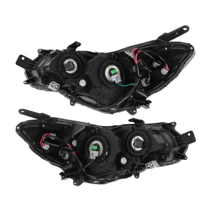 RH+LH Headlights for Impreza 2012–2015, Crosstrek 2013–2016, Halogen, Black Housing, 84001FJ080, 84001FJ090