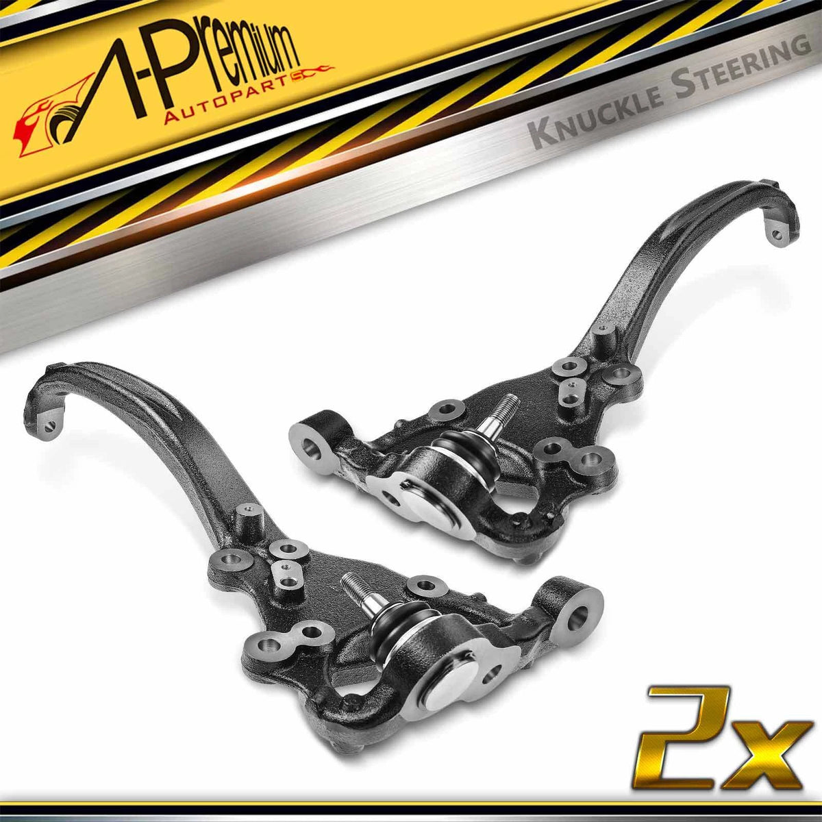 2X Front Steering Knuckle for Dodge Charger Challenger (RWD) 05168421AF, 05168420AF