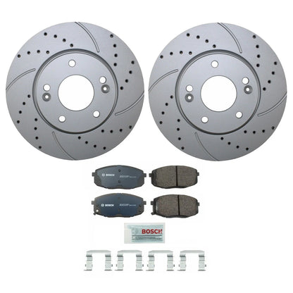 Front Brake Kit 280mm Drilled Rotors & Semi-Metallic Pads for Kia Soul (2010–2023)