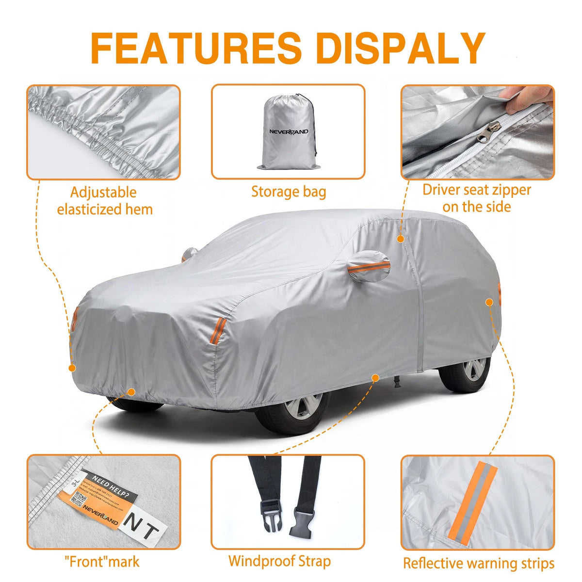 Heavy Duty Waterproof Car Cover for Ford Puma (NEV A52-73-Y-M)