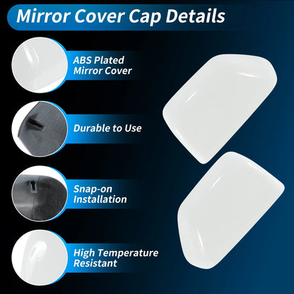 2Pcs Door Mirror Cap Cover for Ford F250 F350 Super Duty (2017–2024)