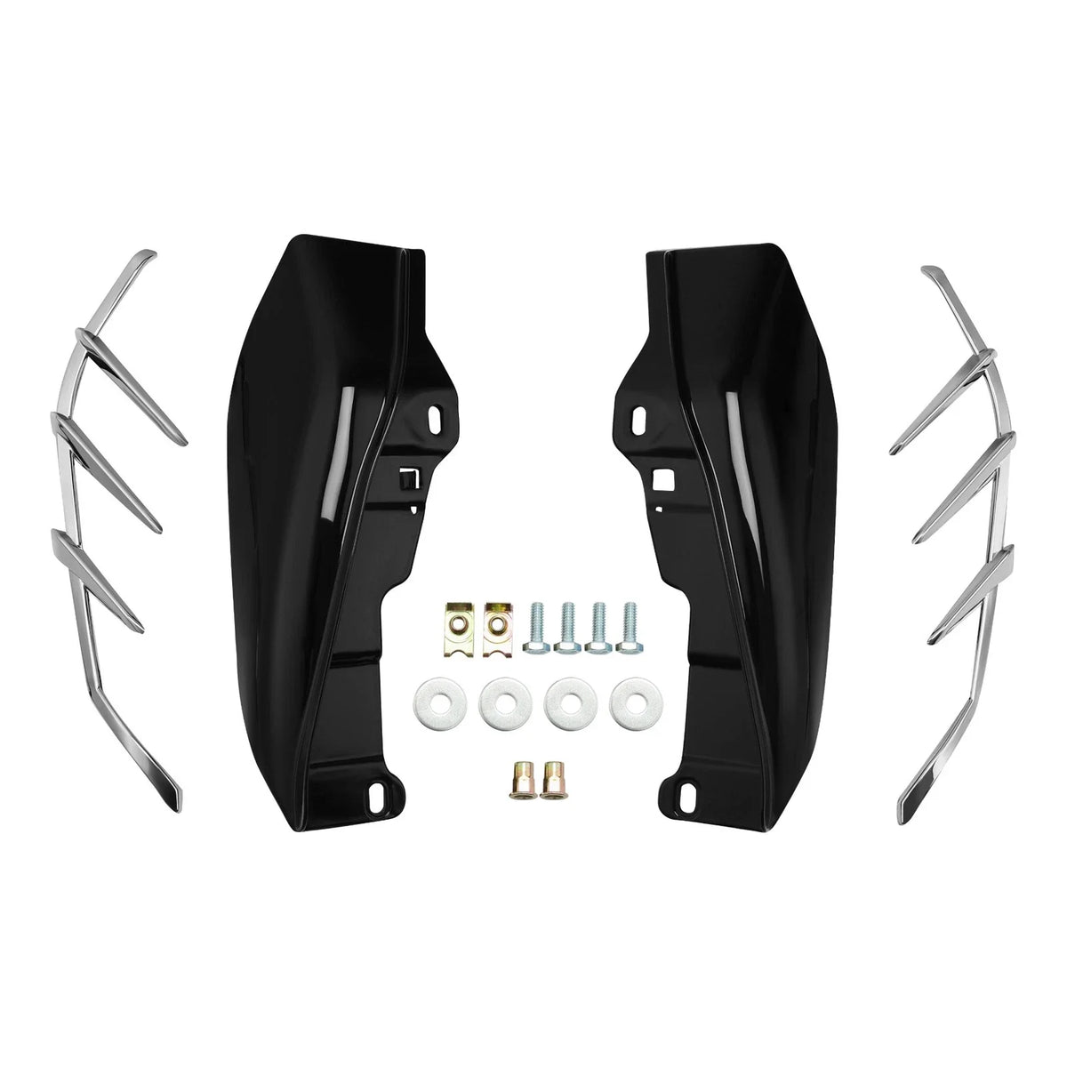 Black Mid-Frame Air Deflectors for Harley Touring Street Glide (2009–2024)