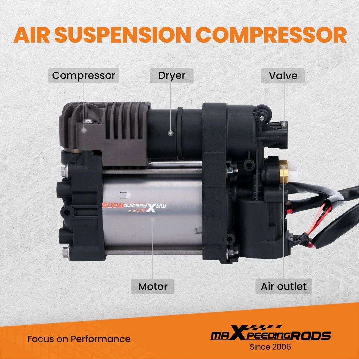 Air Ride Suspension Compressor Pump for Porsche Cayenne, VW Touareg (2011–2018)