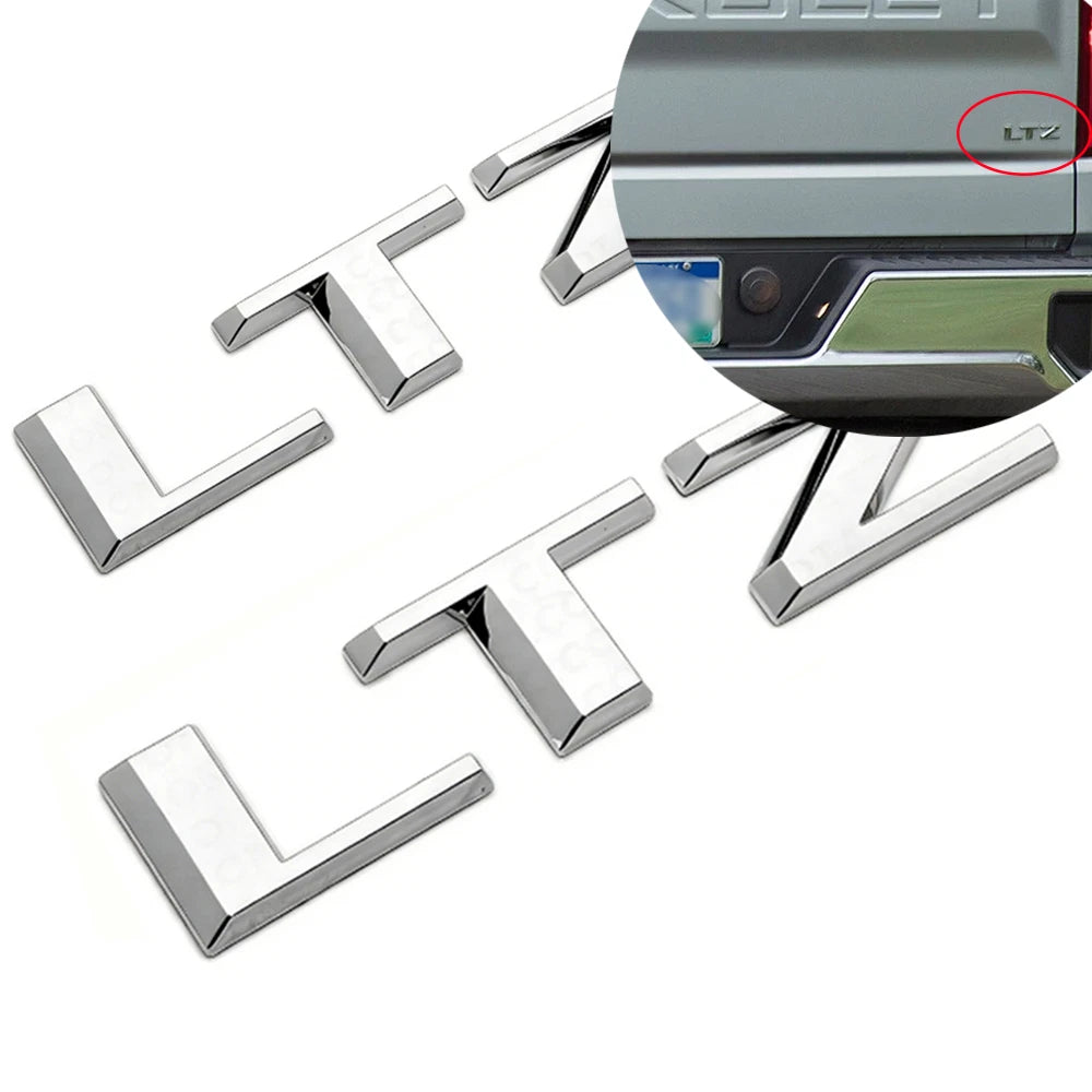 2Pcs Chrome Rear Tailgate Emblem Badge for Silverado LTZ (2007–2018)