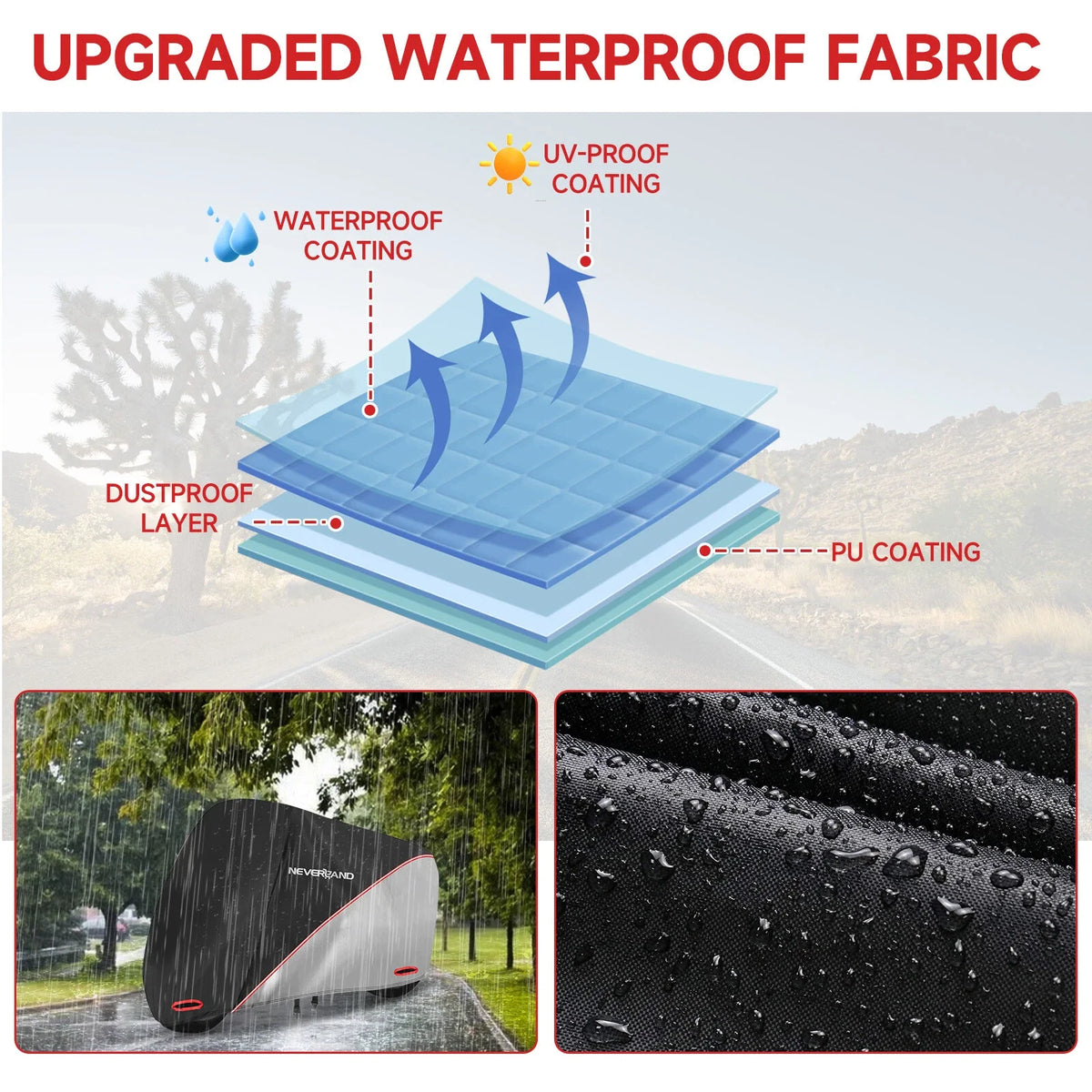 Motorcycle Cover for NEVERLAND 190T (Waterproof, UV, Rain, Dust Resistant)