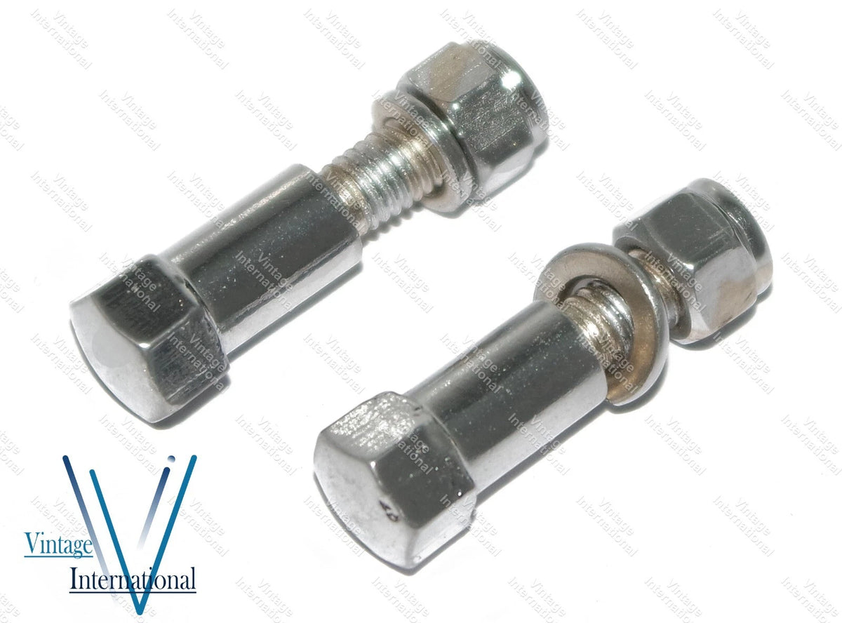 Set of 2 Chrome Clutch & Brake Lever Nut Bolts for Royal Enfield Bullet
