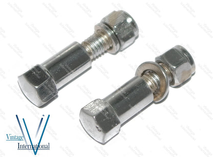 Set of 2 Chrome Clutch & Brake Lever Nut Bolts for Royal Enfield Bullet