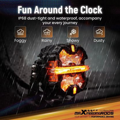 3.5" LED Pod Lights 160W Spot Beam RGB DRL for Off Road Vehicles