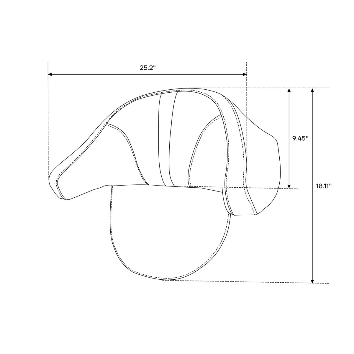 Chopped King Trunk Backrest Pad for Harley Touring Street Glide (1997–2013)