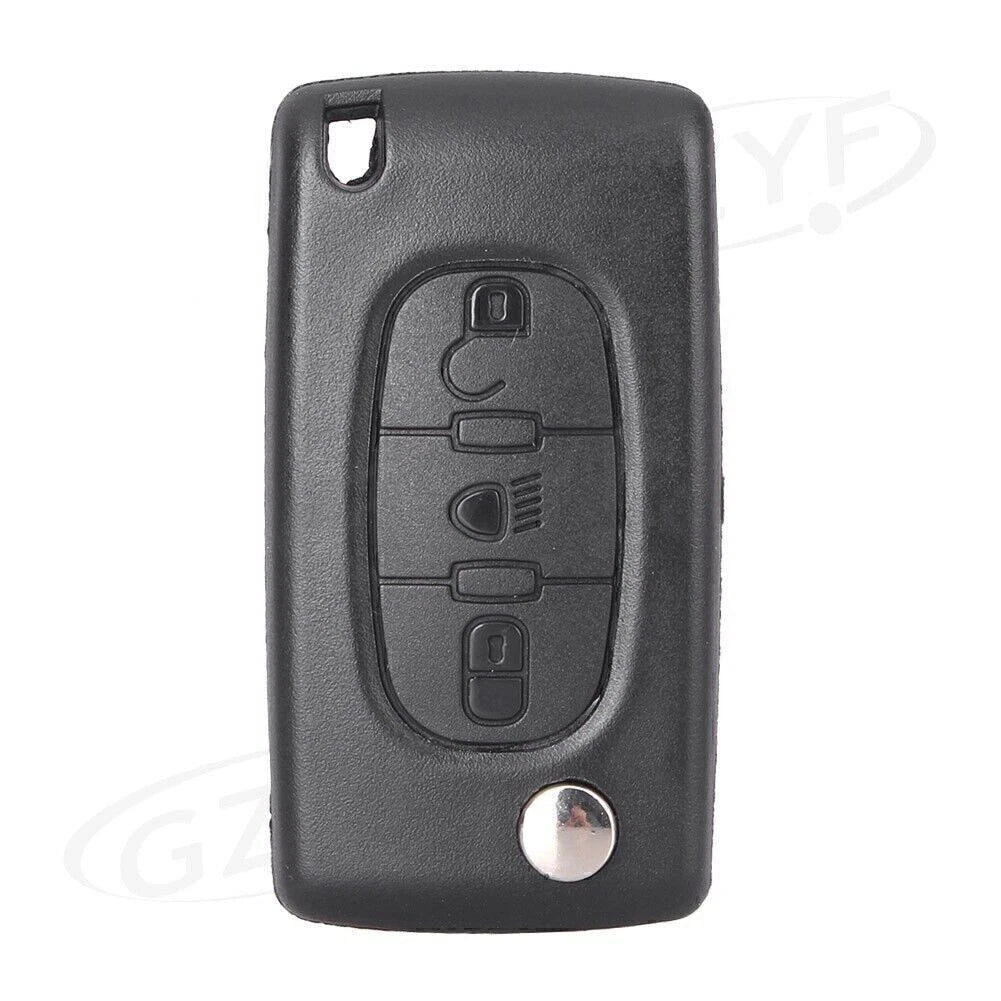 3-Button Remote Key Fob Shell Cover for Citroen Peugeot C2 C3 C4 C5 C6 C8