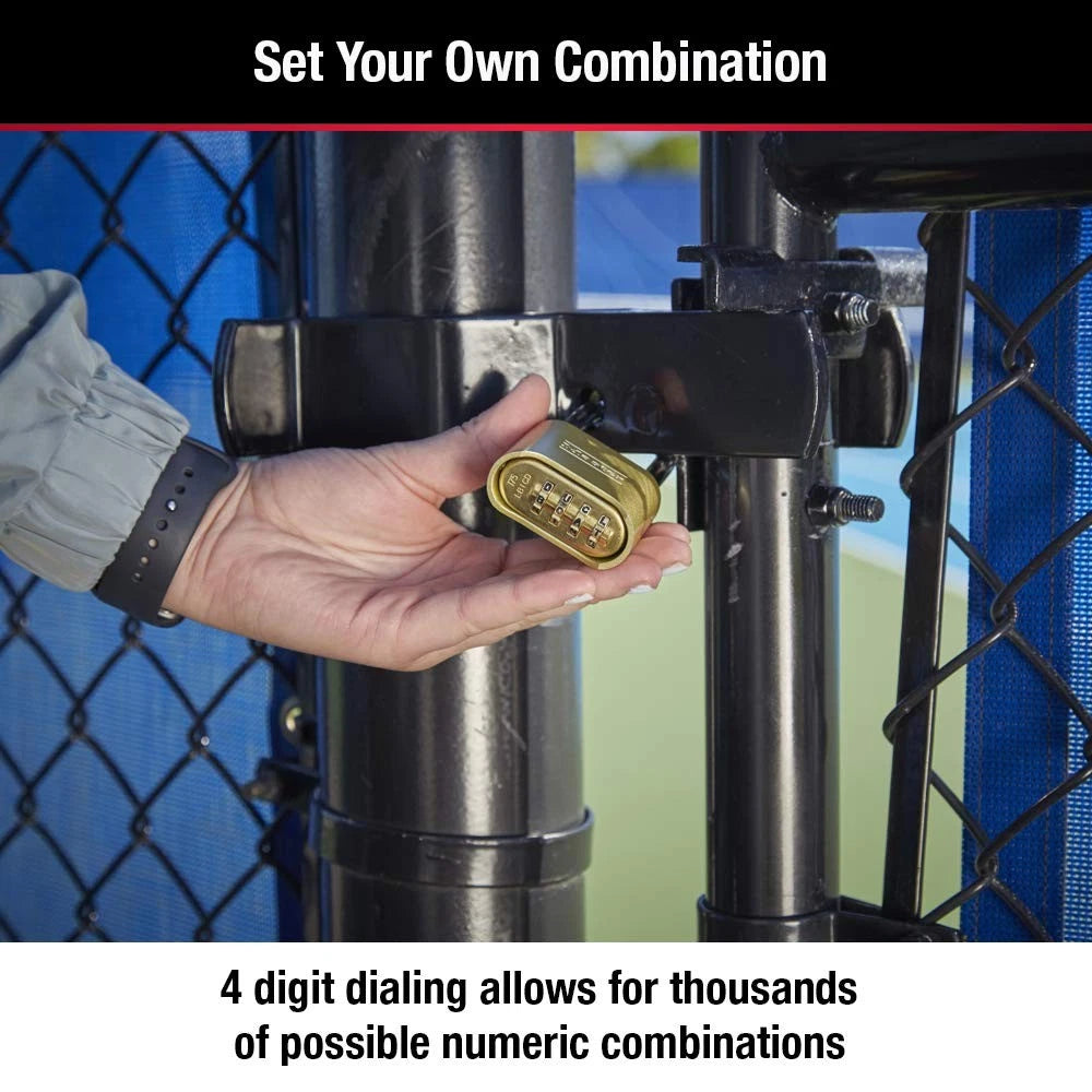 2X Brass Combination Locks for Outdoor Gates (Gold)