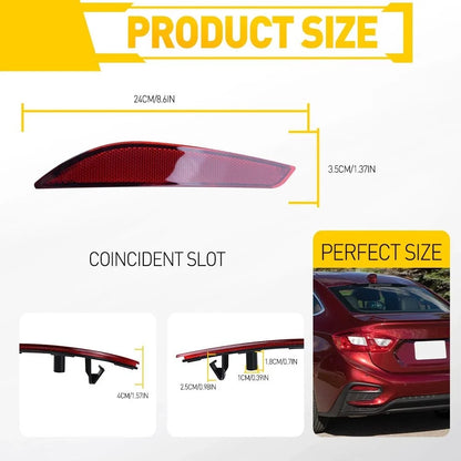 Set of 2 Rear Bumper Reflector Lights for Chevrolet Cruze (2016–2019)