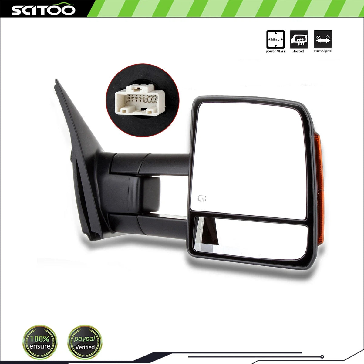 Power Manual Fold Side Mirror for Toyota Tundra (2007–2016) - Heated, Signal, Black