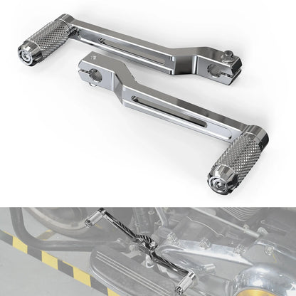 Pair Chrome Heel Toe Shifter Levers Pegs for Harley Fat Boy FLFBS (2018–2024)