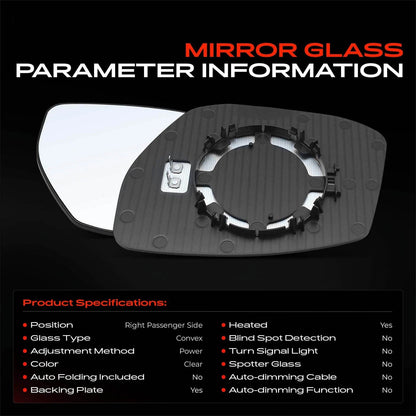 Heated Power Mirror Glass for Nissan Altima/Sentra (2013–2018) 963653TH3A, NI1325107