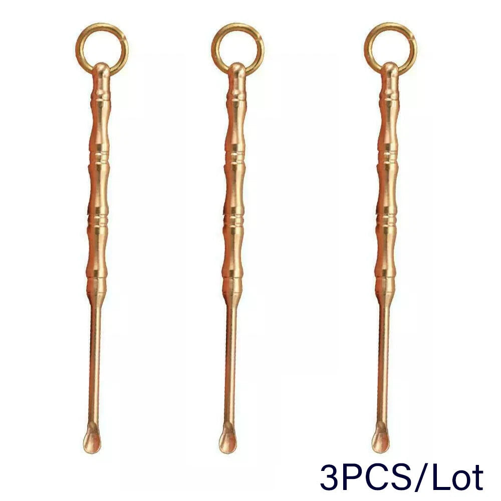 Brass Vintage Bamboo Ear Pick Tool Key Chain