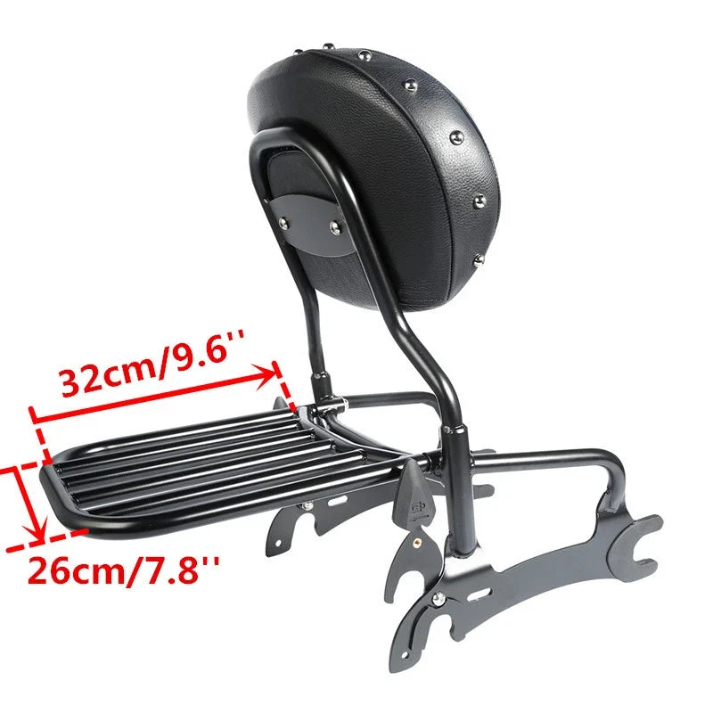 12" Backrest Sissy Bar Pad & Quick Release Spools for Indian Chieftain (2014–2022)