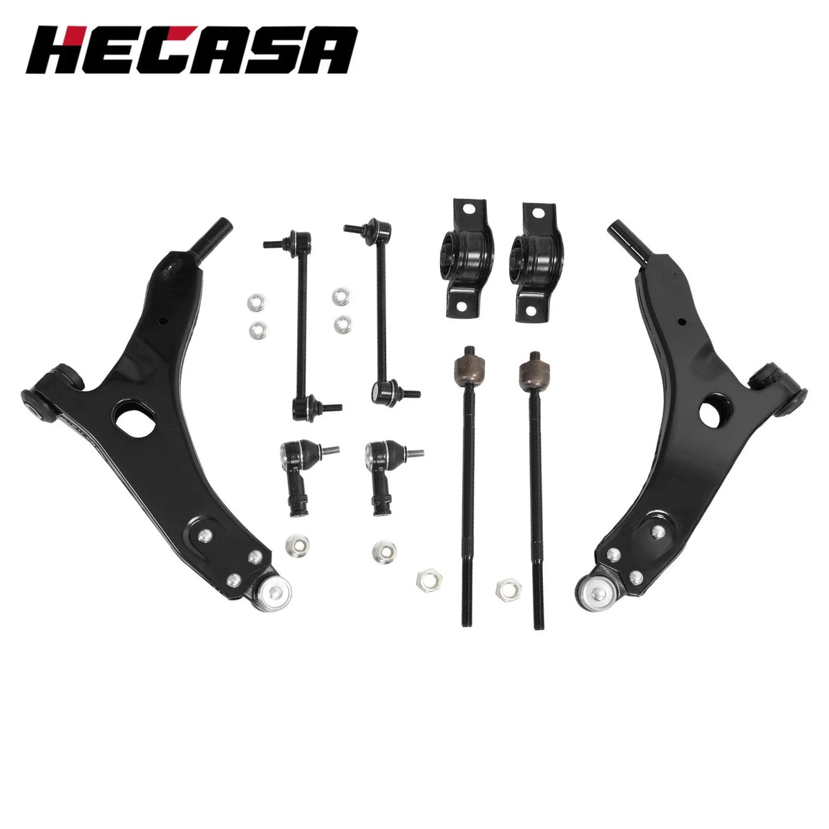 Set of 4 Outer Inner Tie Rod Ends, Sway Bar End Links, Control Arm for Ford Focus (2006–2011)