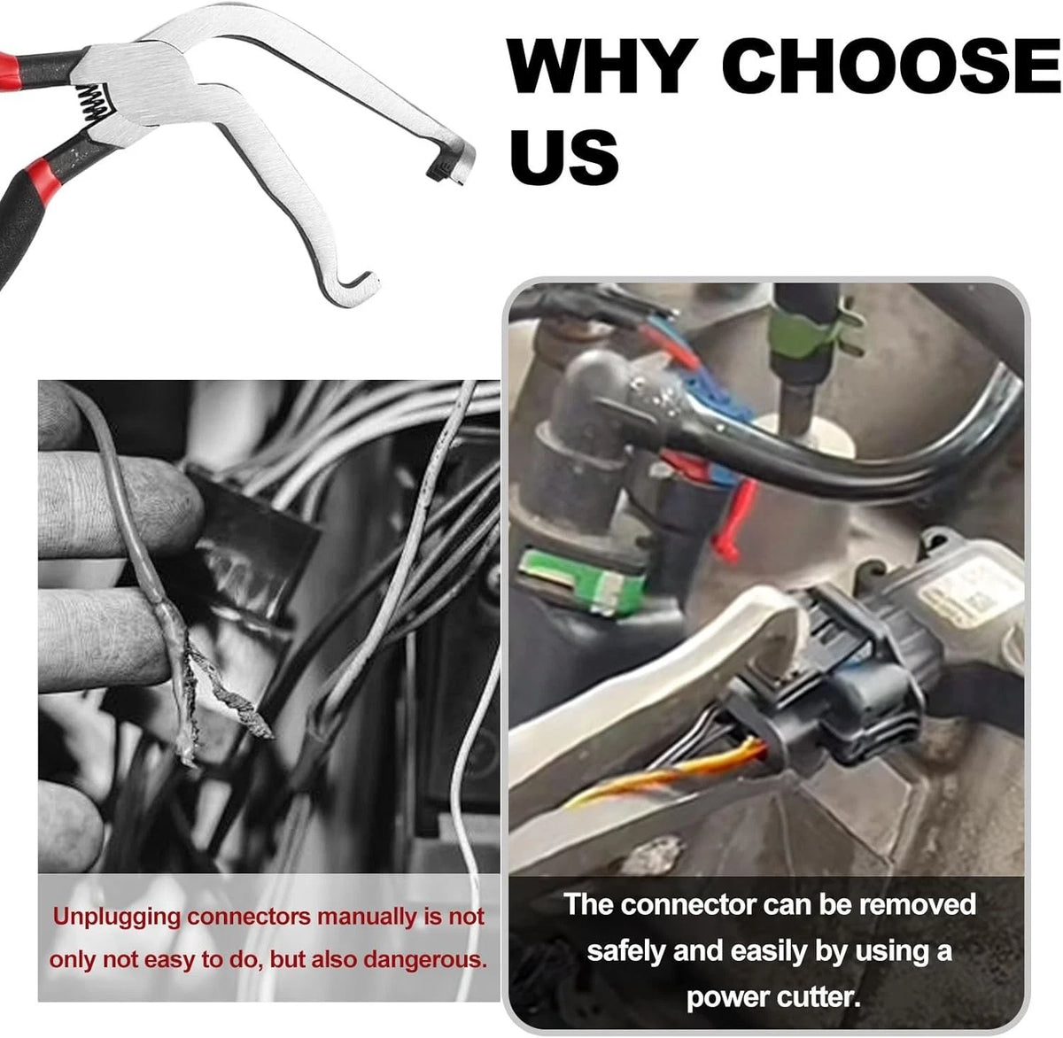 2pc Electrical Disconnect Pliers for Wiring Connector Separation