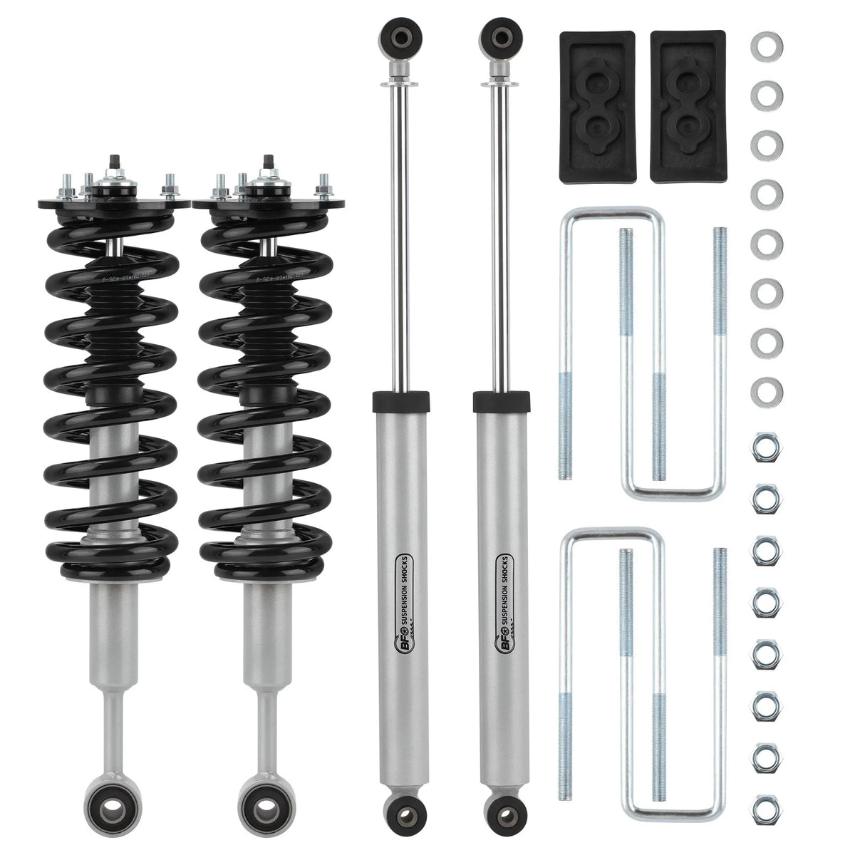 2.5 Inch Leveling Lift Kit w/ Struts & Shocks for Ford F-150 4WD (2004–2008) - 9IHB26, Front Strut Extensions, Rear Premium Shocks